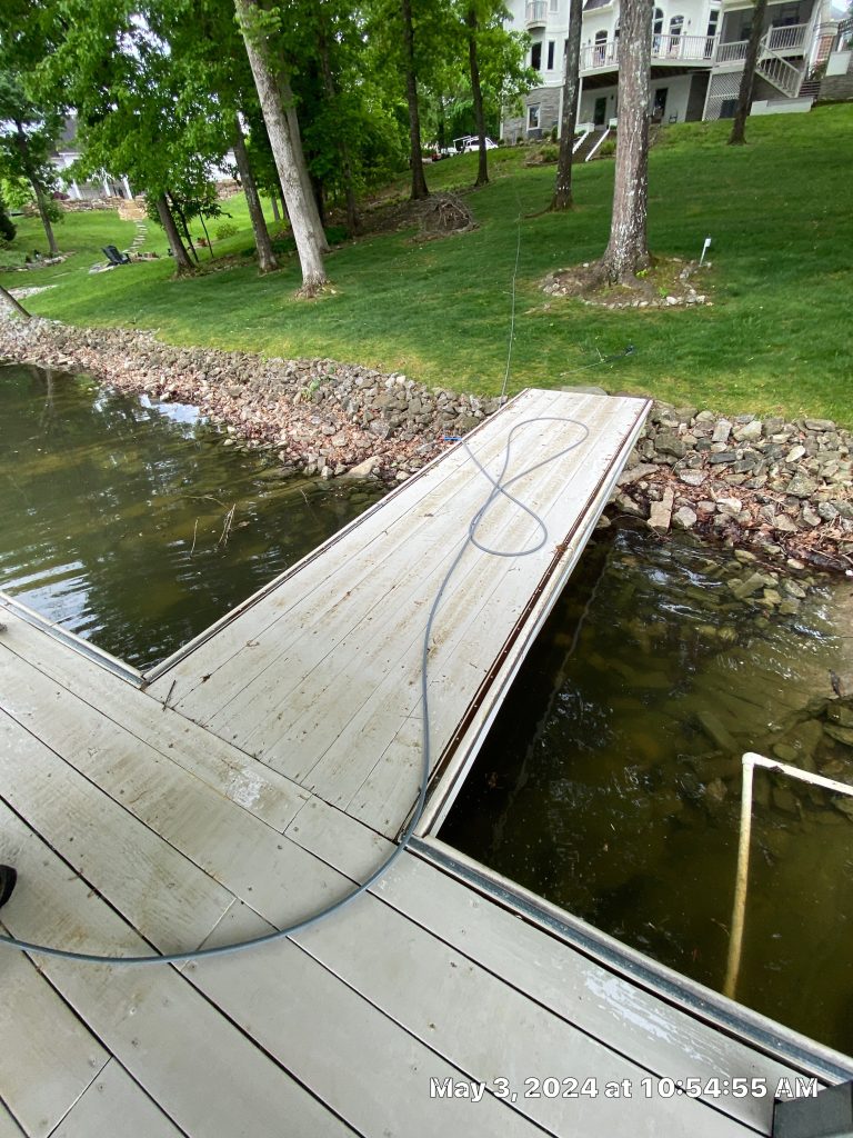 wood dock cleaning